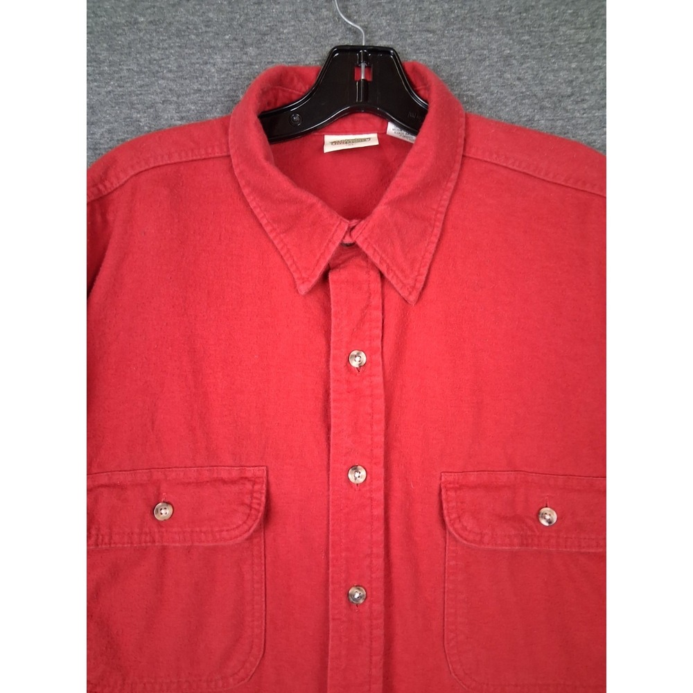 Five Brothers Mens Shirt XL Red Flannel Button Up Vtg‎ Casual Workwear